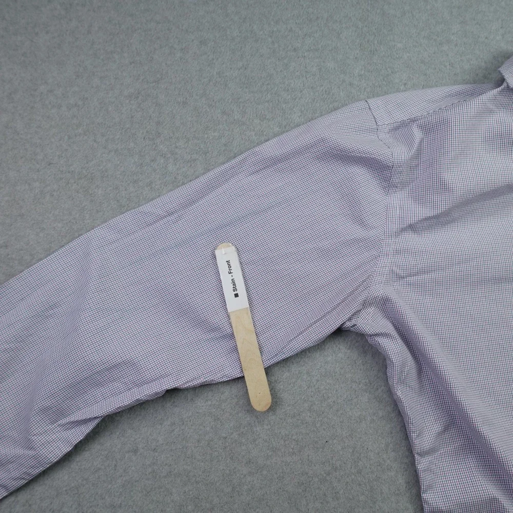 Polo Ralph Lauren Shirt Mens 15 32/33 Purple Slim Fit Dress Easy Care Gingham